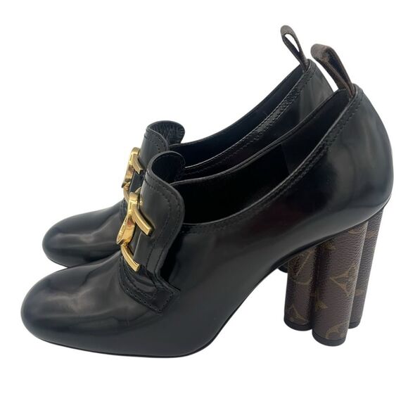 Louis Vuitton Swift Loafer Monogram Block Heel Patent Leather Size 6 - Picture 5 of 15
